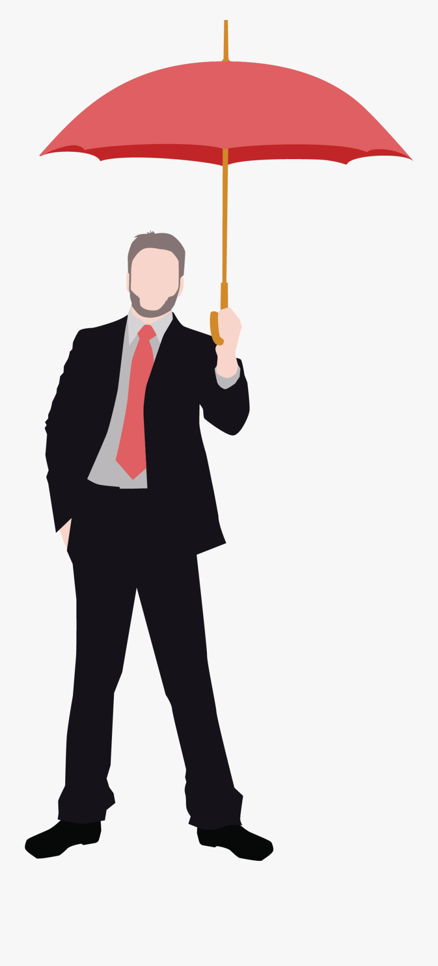 Man Holding Umbrella Transparent, Transparent Clipart