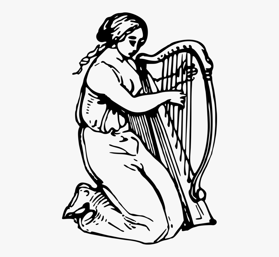 Art,monochrome Photography,shoe - She Plays Harp Sad Clipart, Transparent Clipart