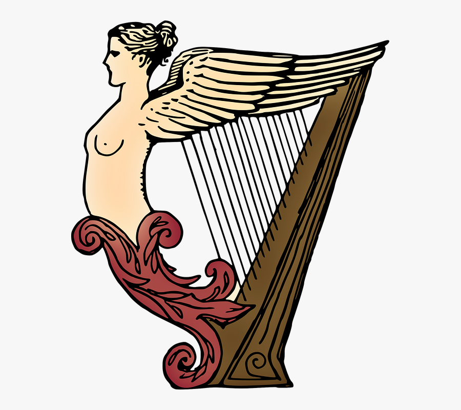 Female, Harp, Instrument, Lady, Music, Musical - Musical Instruments Drawing, Transparent Clipart