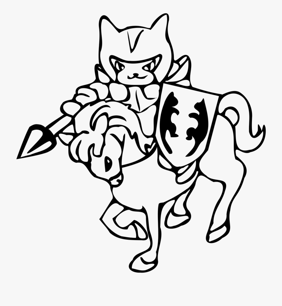 Courage Knight Fight Free Picture - Coloring Book, Transparent Clipart