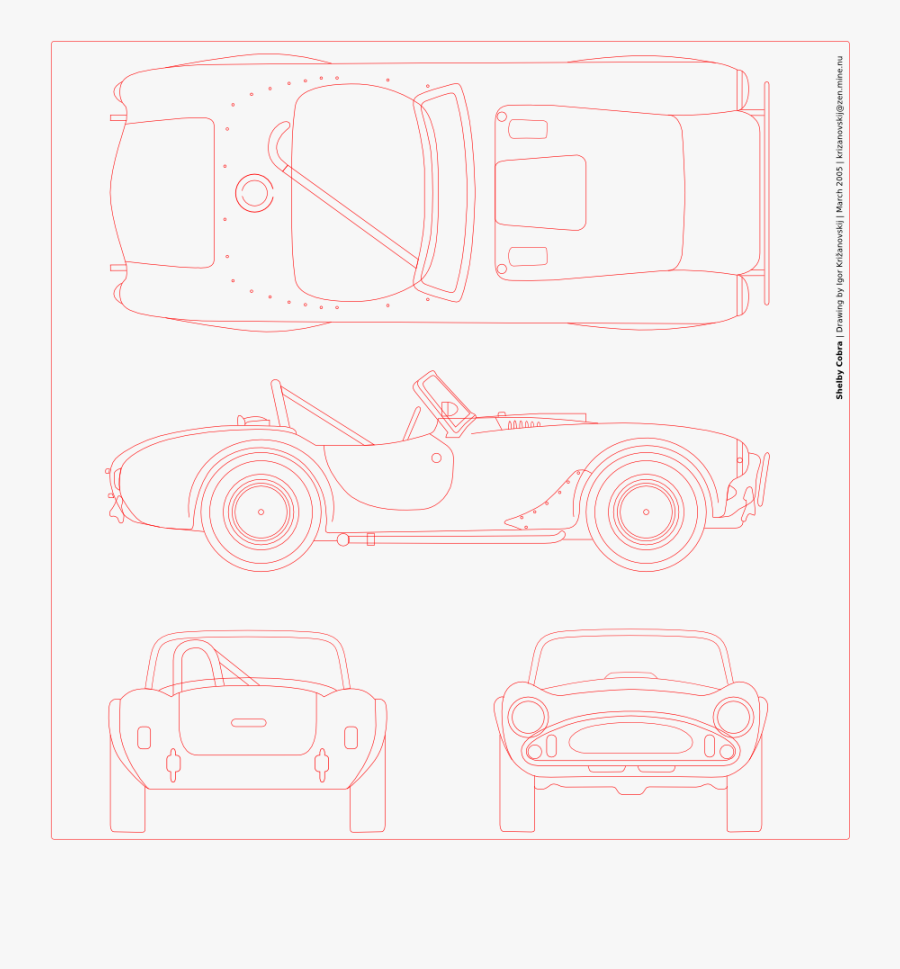 Shelby Cobra Blueprint - Desenho Mecanico, Transparent Clipart