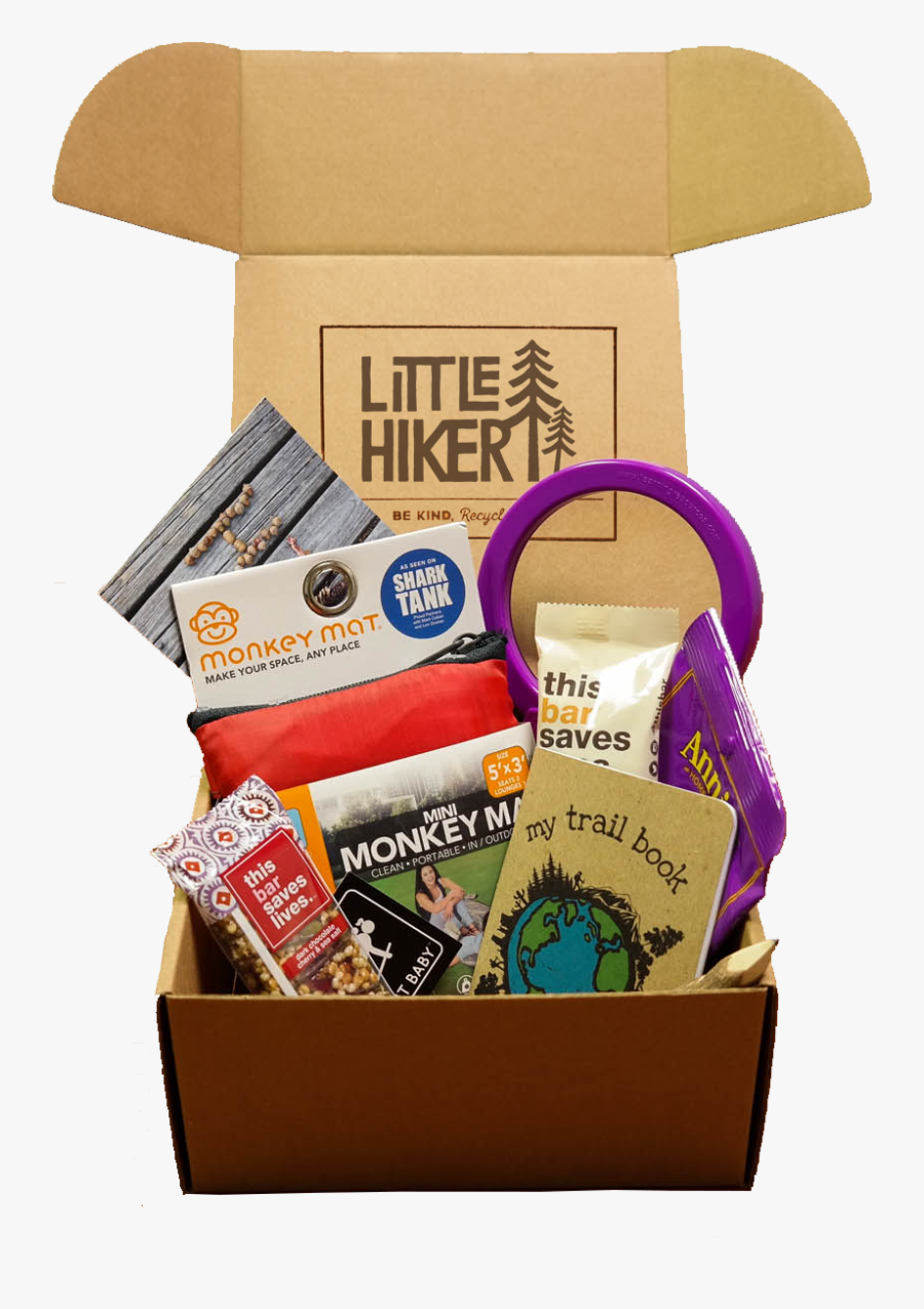 Opened Little Hiker Box - Outdoor Hiking Gift Basket, Transparent Clipart