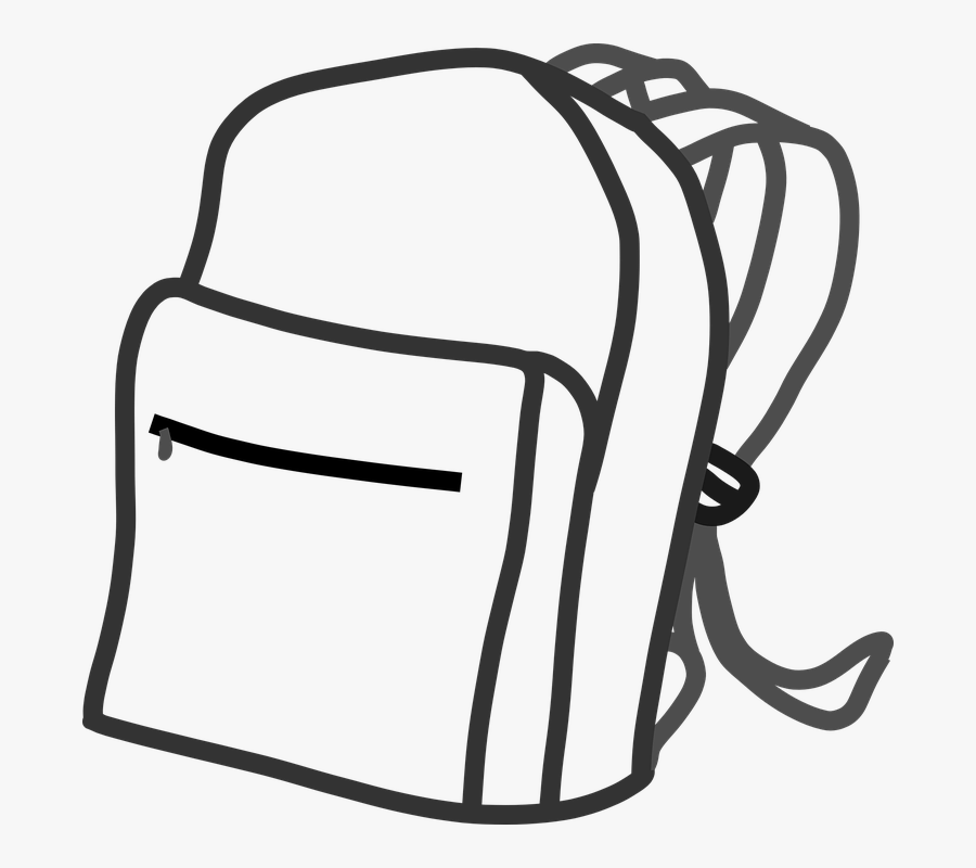 Backpack, Bag, Luggage, Travel, Trip, Hiking - Outline Image Of School Bag, Transparent Clipart