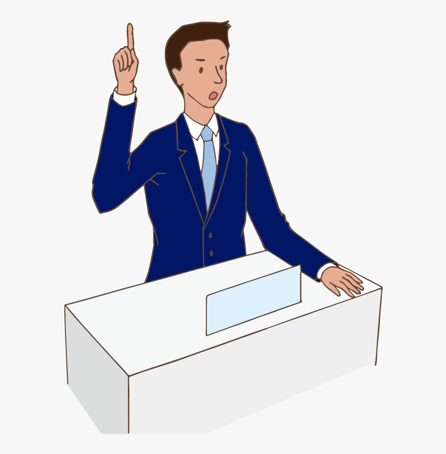 Young Politician Speach - Illustration, Transparent Clipart