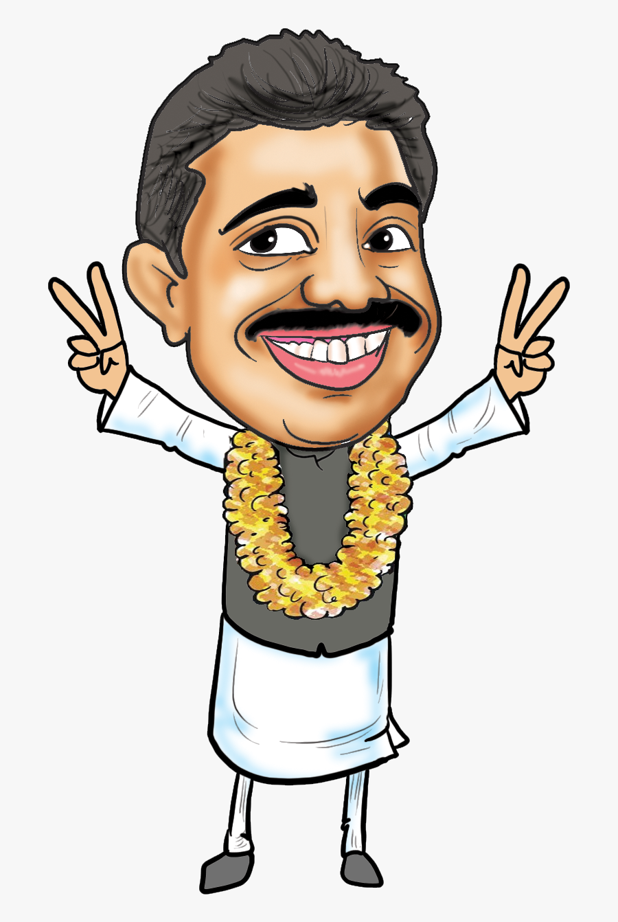 Indian Politician Cartoon Png, Transparent Clipart
