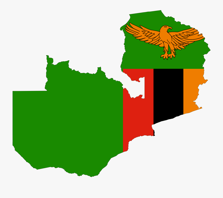 Zambia Flag Map - Zambia Flag In Country, Transparent Clipart