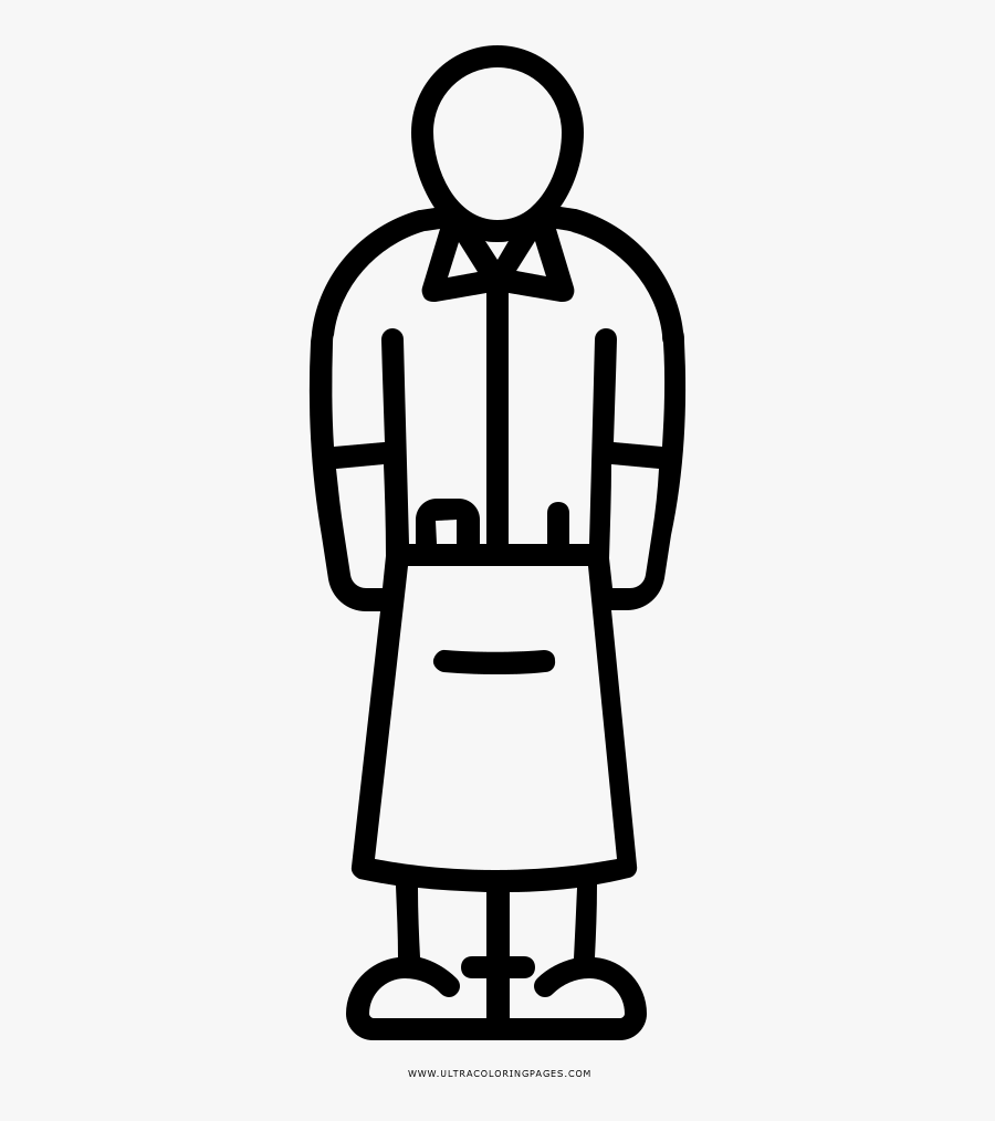 Waiter Coloring Page - Man Hard Hat Icon, Transparent Clipart