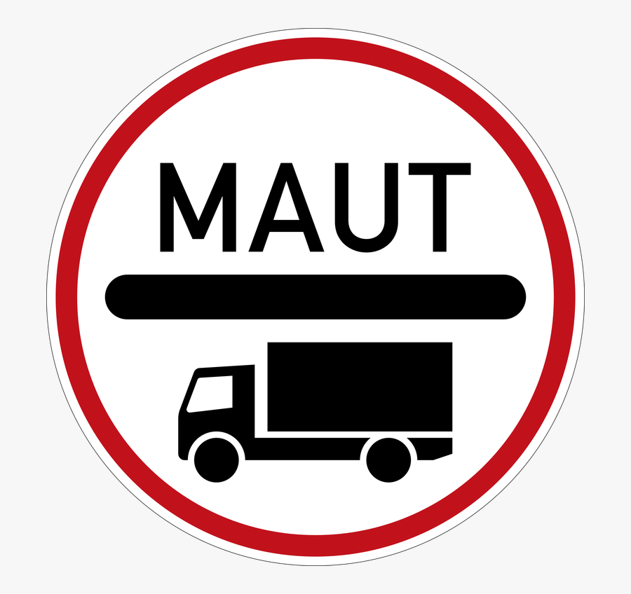 Maut Road Sign Germany, Transparent Clipart