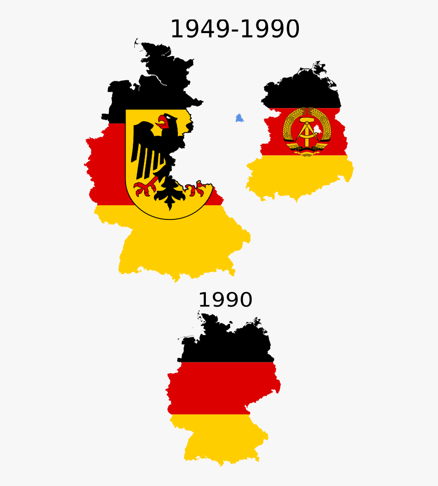 Flag Map Of Germany Separation Flagartist - West Germany Vs East Germany Flag, Transparent Clipart