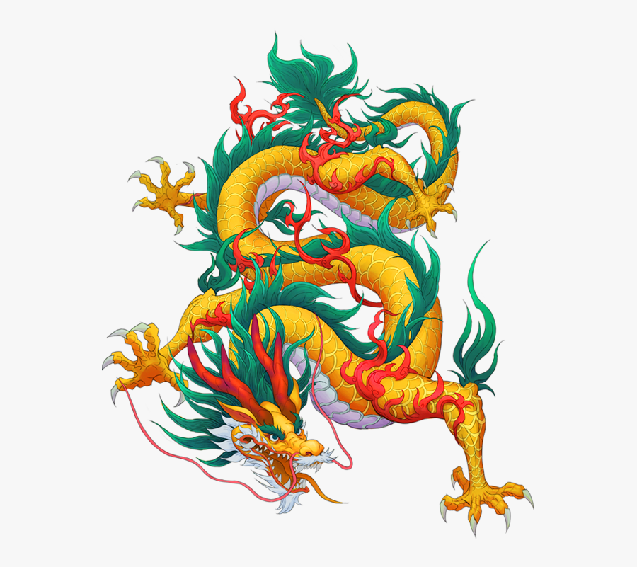 Chinese Dragon Green Red, Transparent Clipart