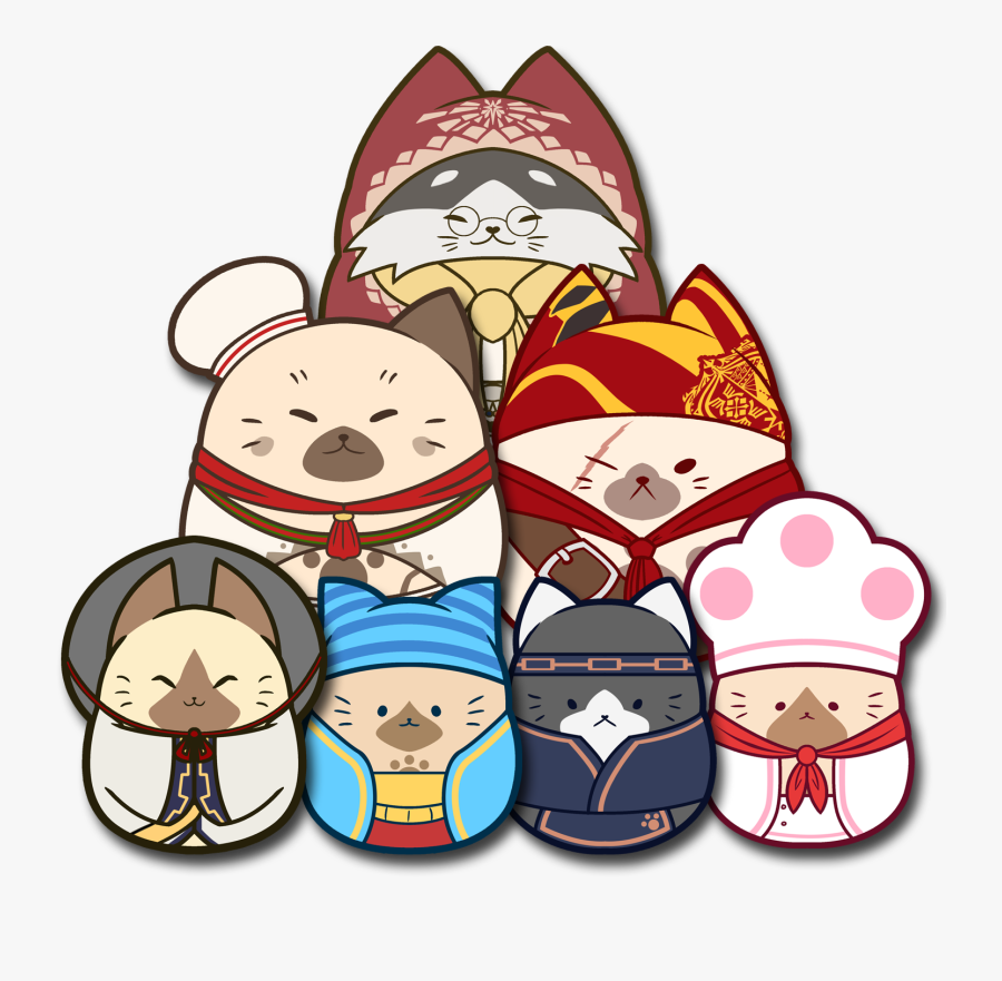 Image Of [pre Order] Felyne Chefs Vinyl Sticker Set - Cartoon, Transparent Clipart