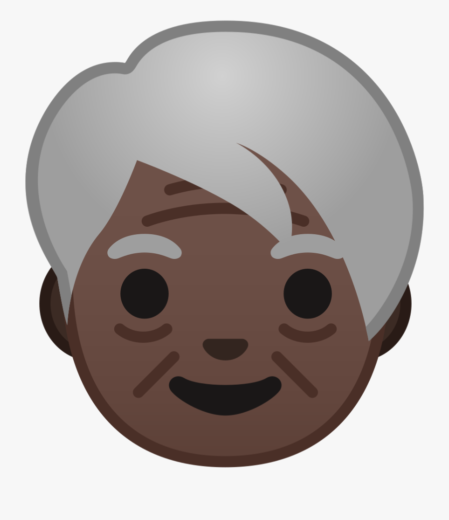 Older Adult Dark Skin Tone Icon - Old People Emoji Png, Transparent Clipart