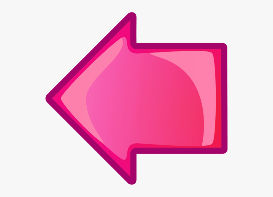 Pink Arrow Pointing Left, Transparent Clipart