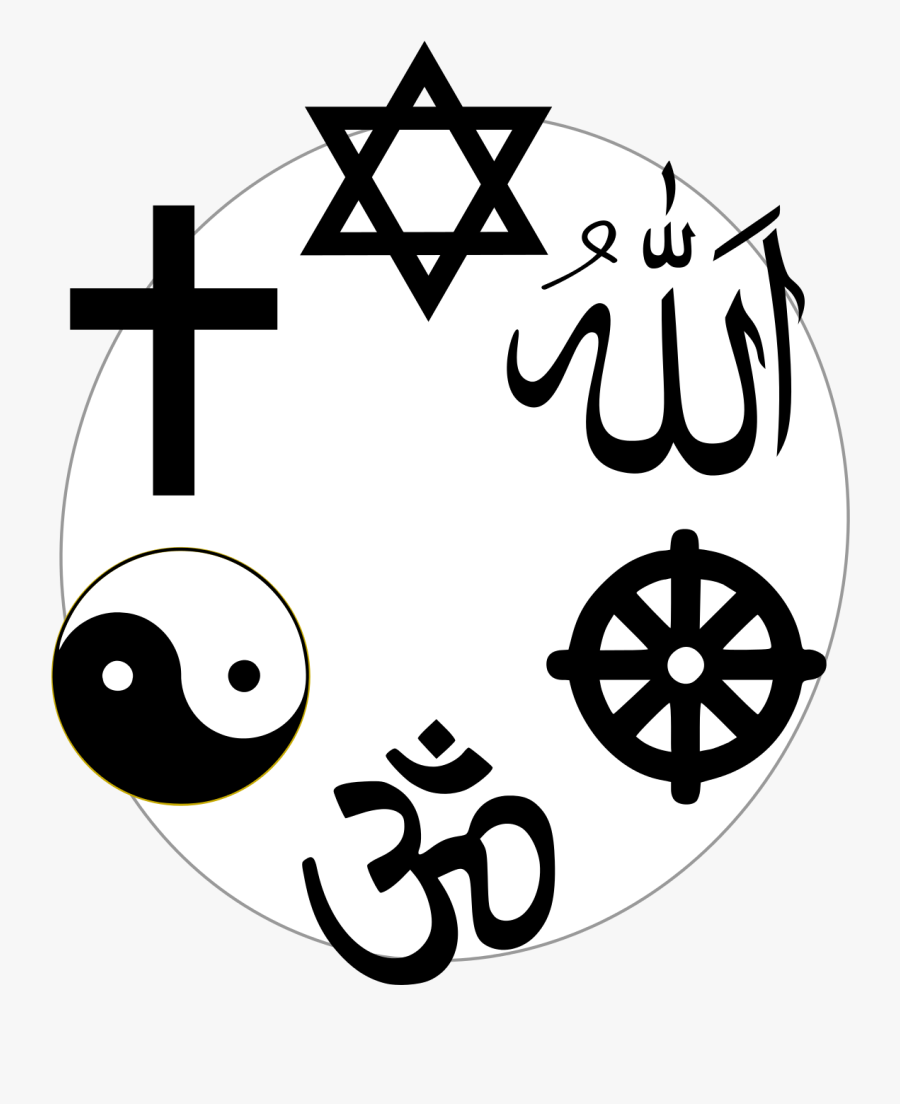 5 Main Religions Symbols, Transparent Clipart