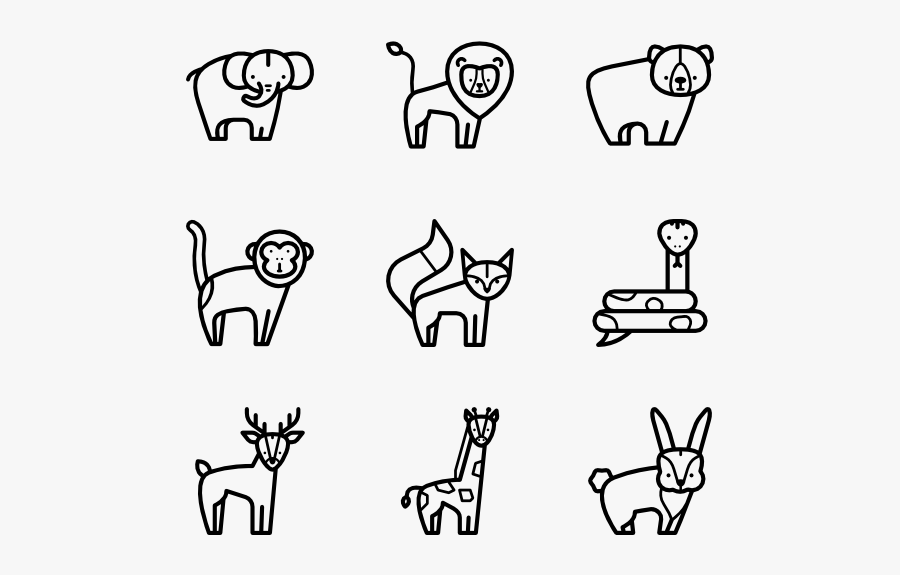 Forest Animals - Christmas Icons Vector Png, Transparent Clipart