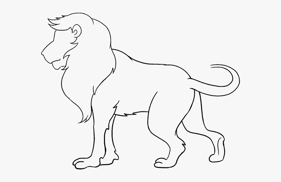 Simple Lion Drawings In Pencil - 15 Line Drawing, Transparent Clipart