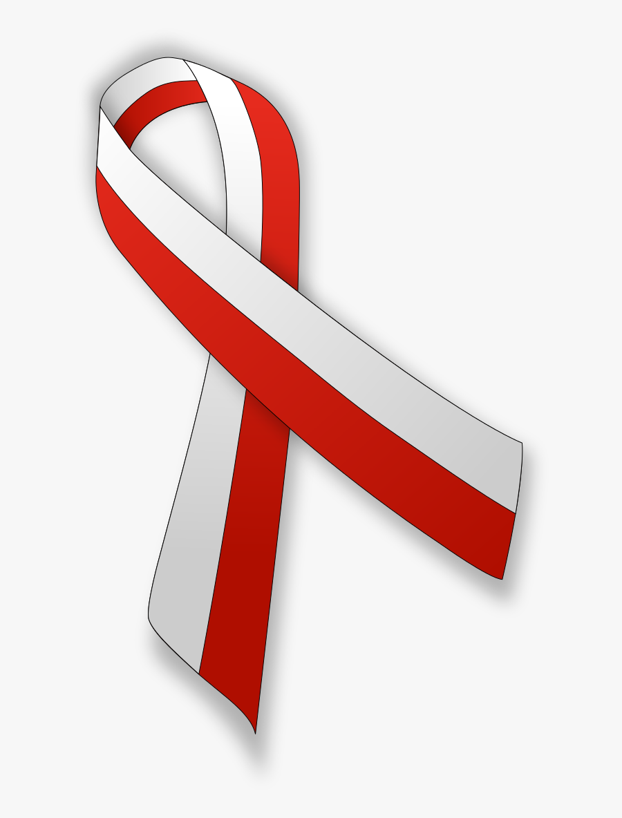 White And Red Ribbon, Transparent Clipart