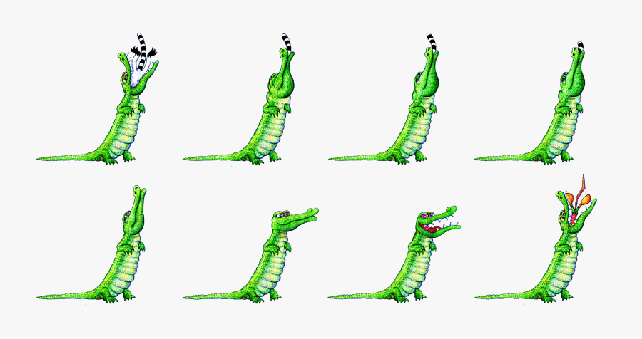 The Crocodile In Motion - Cartoon, Transparent Clipart