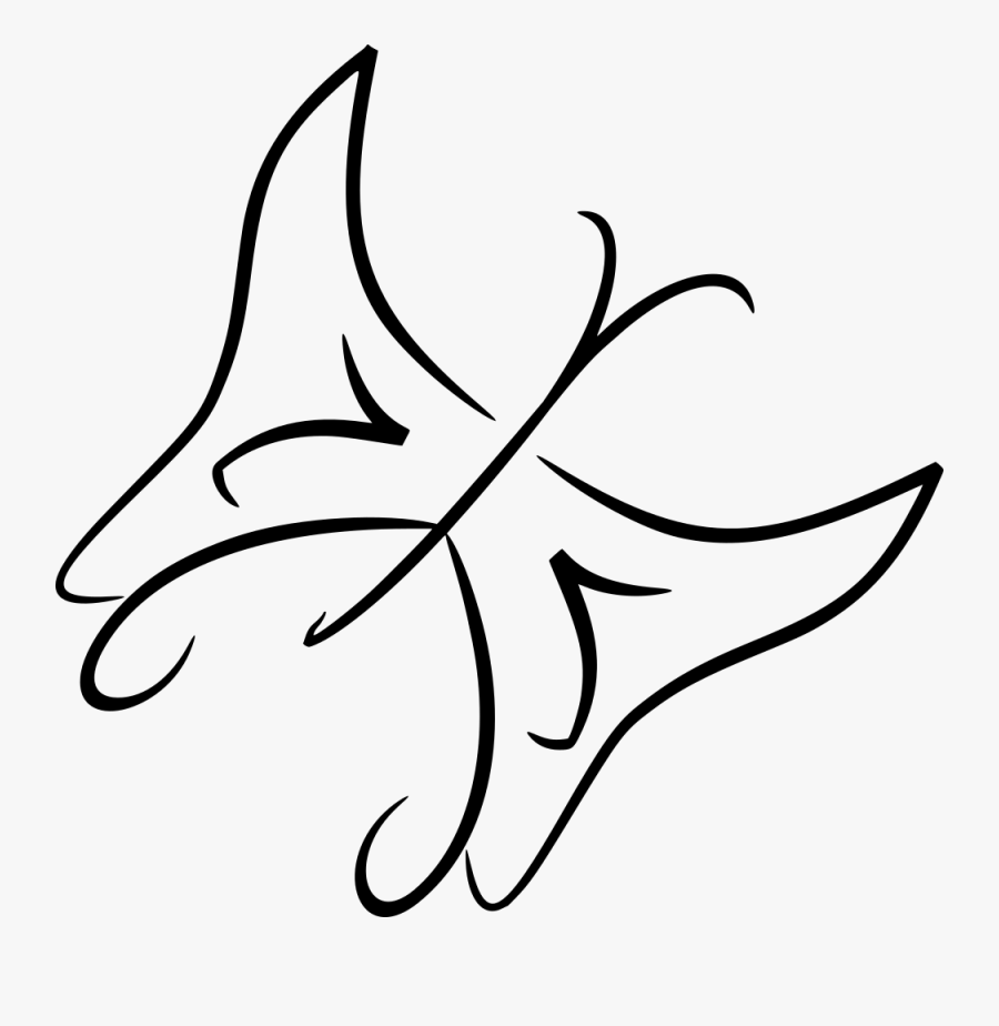 Abstract Butterfly - Line Art, Transparent Clipart