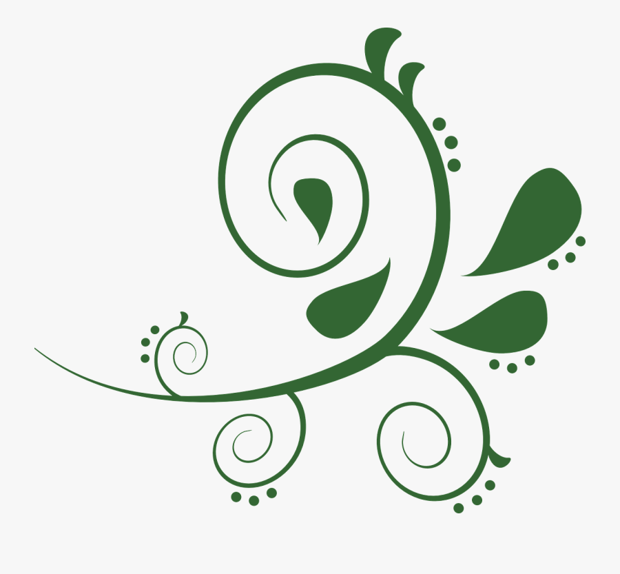 Transparent Abstract Designs Flowers Png - Clipart Green Swirls, Transparent Clipart