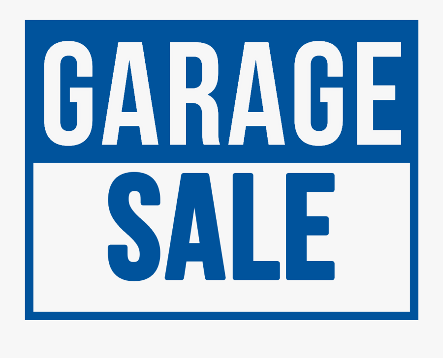 Blue Garage Sale Sign, Transparent Clipart