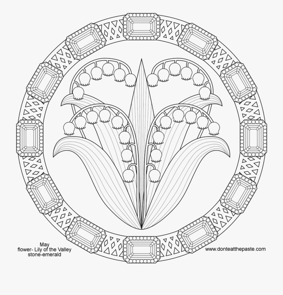May Flowers Coloring Pages - Birthstones Coloring Pages May, Transparent Clipart