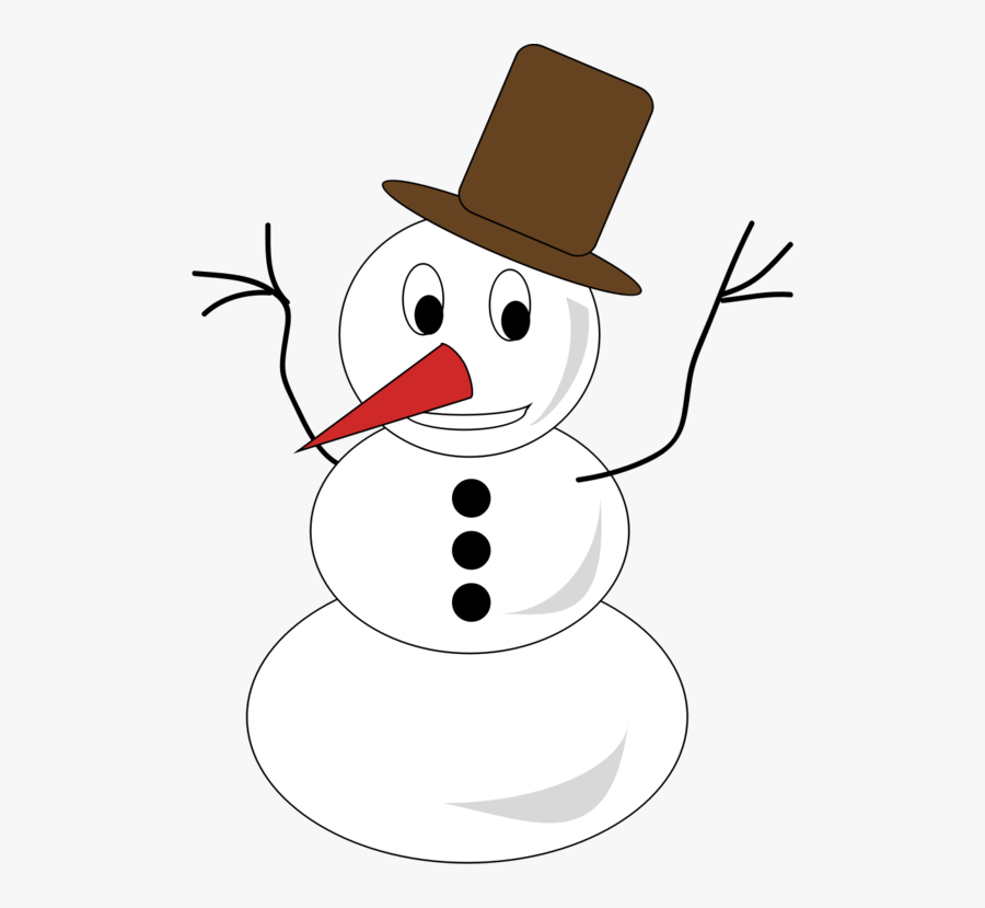 Snowman Snow Winter - Snowman With Fedora, Transparent Clipart