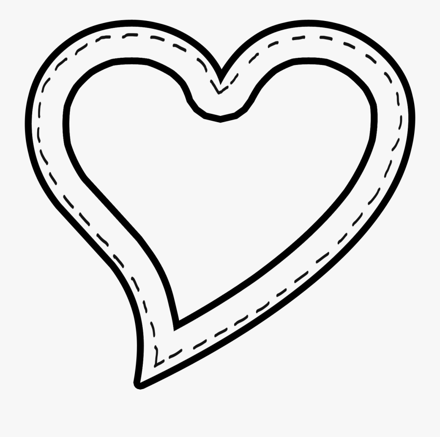 Cute Heart Clip Art Black And White, Transparent Clipart