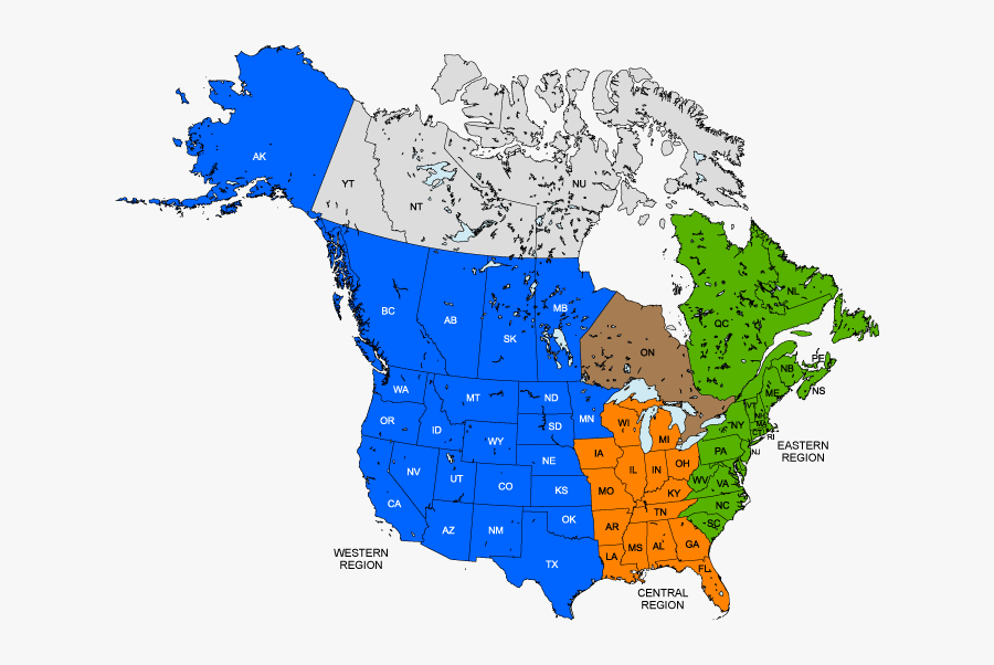 Map Of North America Png, Transparent Clipart