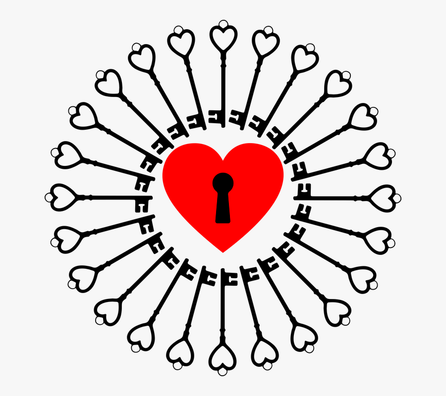 Transparent Heart Skeleton Key Clipart - Clipart Key In Keyhole, Transparent Clipart