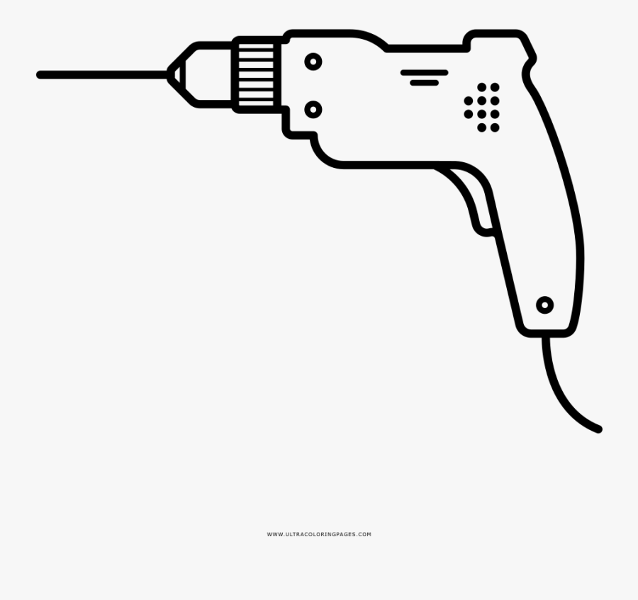 Power Drill Coloring Page - Imagenes Para Colorear De Un Taladro, Transparent Clipart