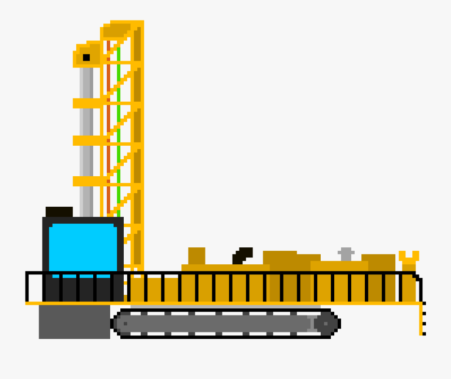 Pixel Drill Rig, Transparent Clipart