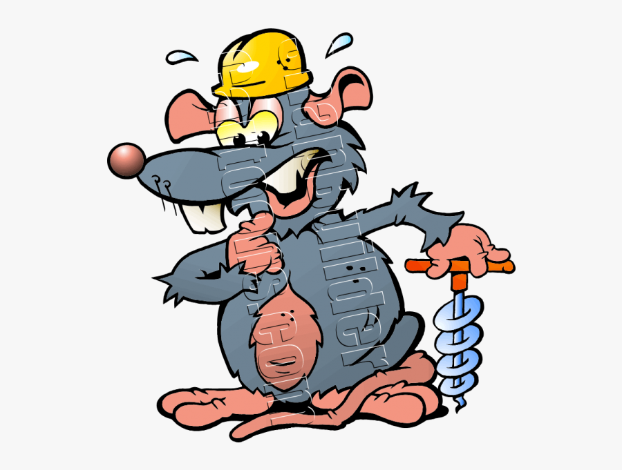 Rat Upset With Helmet & Drill - Rat Smiling, Transparent Clipart