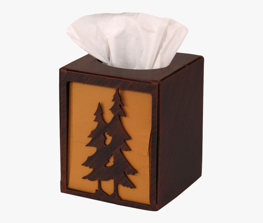 Iron Double Pine Tree Square Tissue Box Cover - Vase, Transparent Clipart
