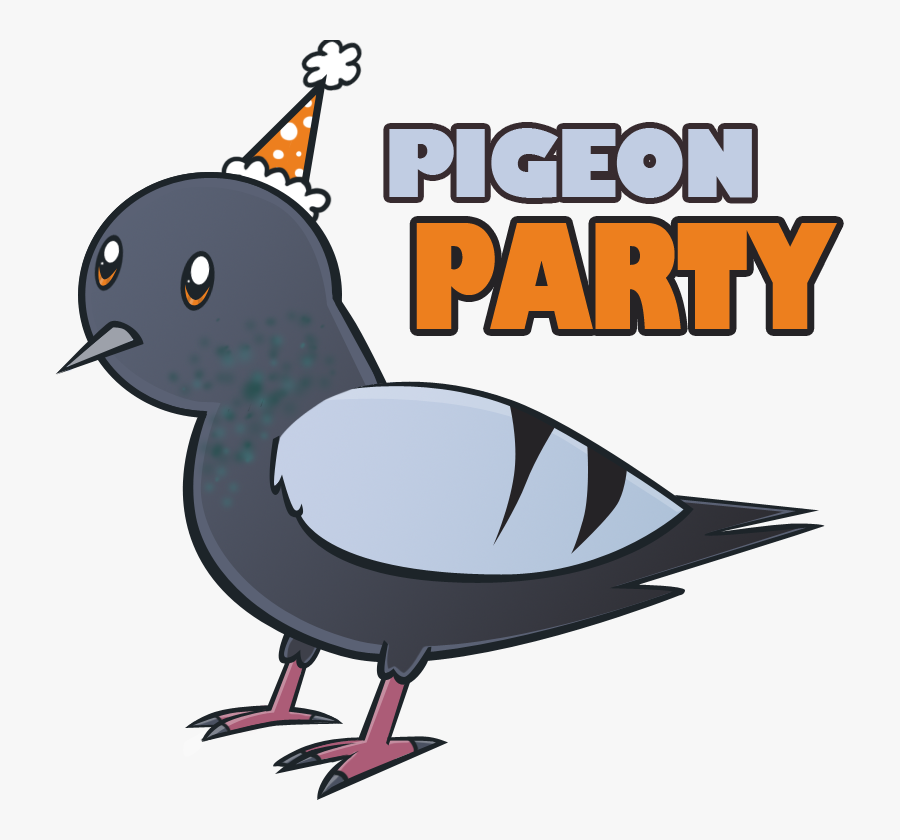 Swag Transparent Pigeon - Pigeon Wearing A Birthday Hat, Transparent Clipart