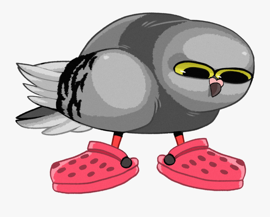 Pigeon In Crocs Are Now On A Shirt/sticker
redbubble - Cartoon, Transparent Clipart