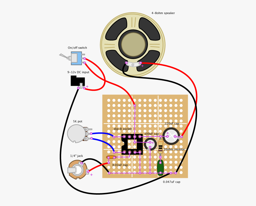 Little Gem Schematic - Diy Simple Guitar Amp, Transparent Clipart