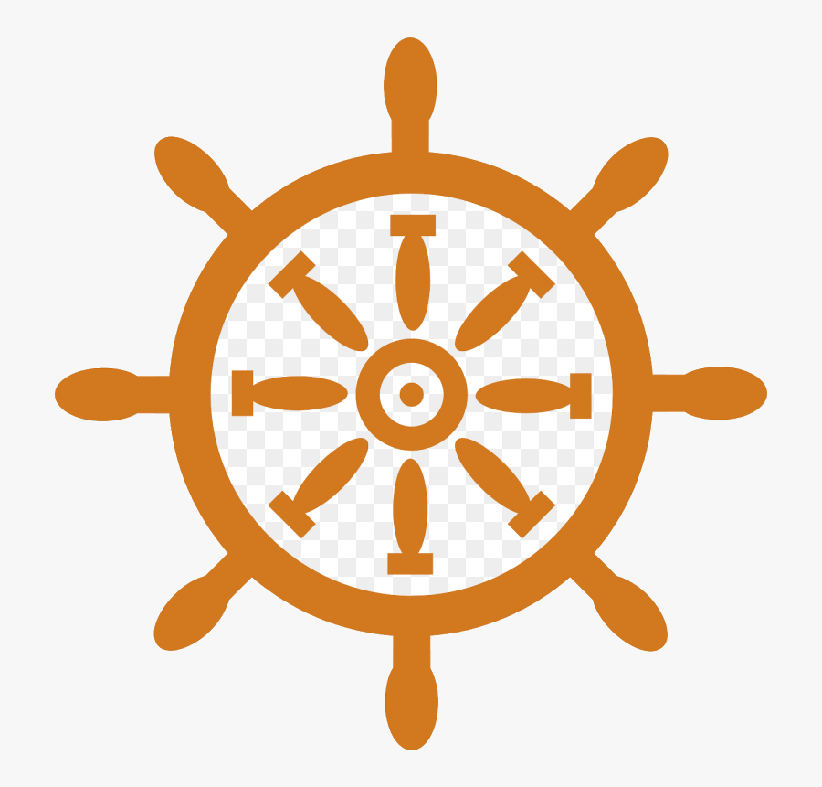 Ship Wheel Steering Clipart Free Best Transparent Png - Orange And White Flag With Wheel, Transparent Clipart