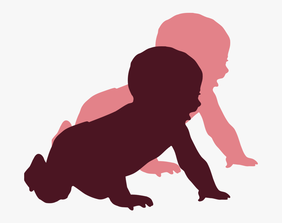Rachelsimpson-babytwins - Baby Crawling Silhouette, Transparent Clipart