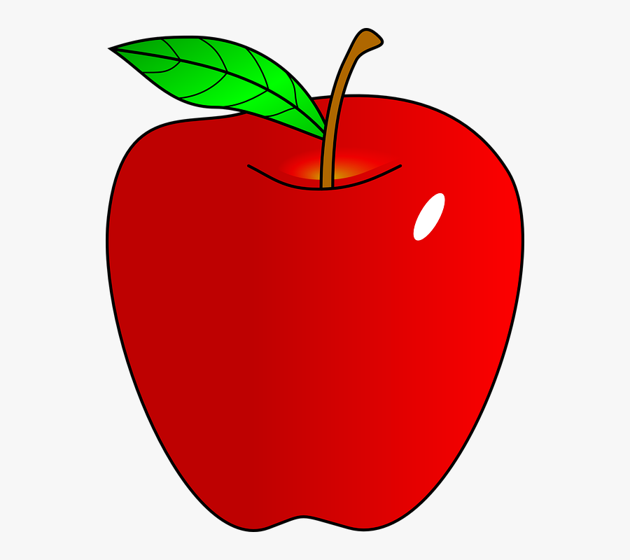 Red Apple Food Shaded Fruit Orchard Healthy-food - Red Clipart Apple, Transparent Clipart