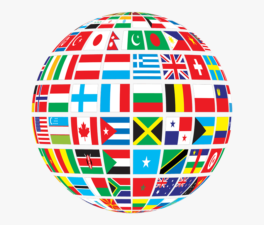 World Flags - World Globe With Flags, Transparent Clipart