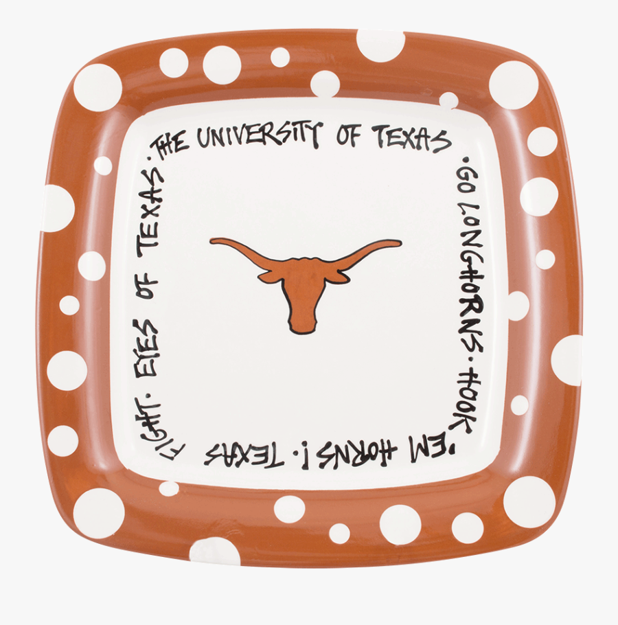 University Of Texas Polka Dot Plate - Texas Longhorn, Transparent Clipart