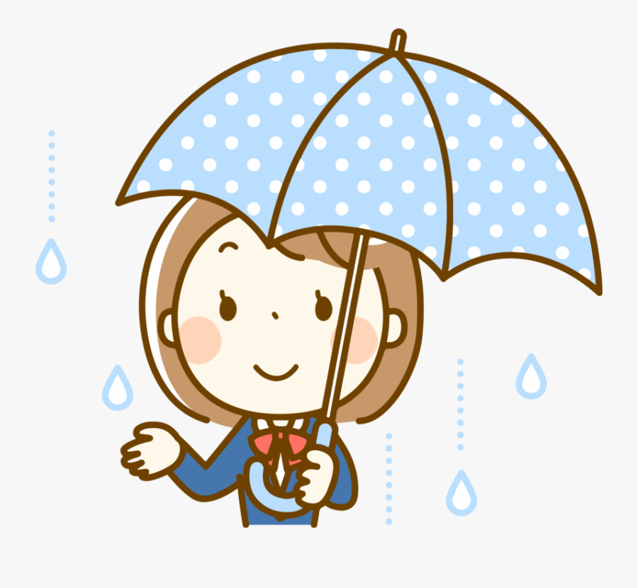 Umbrella,pleased,cartoon - Thinking Girl Cartoon, Transparent Clipart