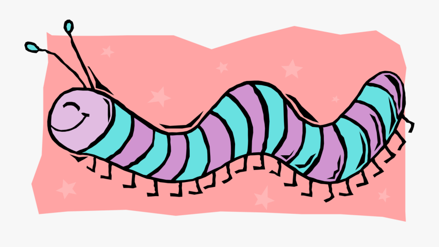 Vector Illustration Of Colorful Cartoon Caterpillar - Human Centipede For Kids, Transparent Clipart