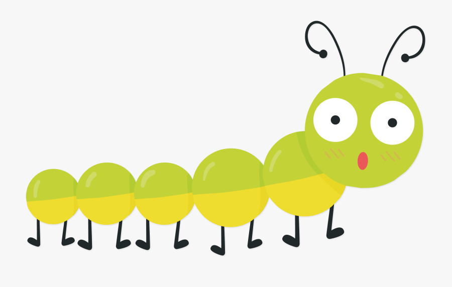 Green Caterpillar Vector Png Download - Spring Cute Cartoon Bugs, Transparent Clipart