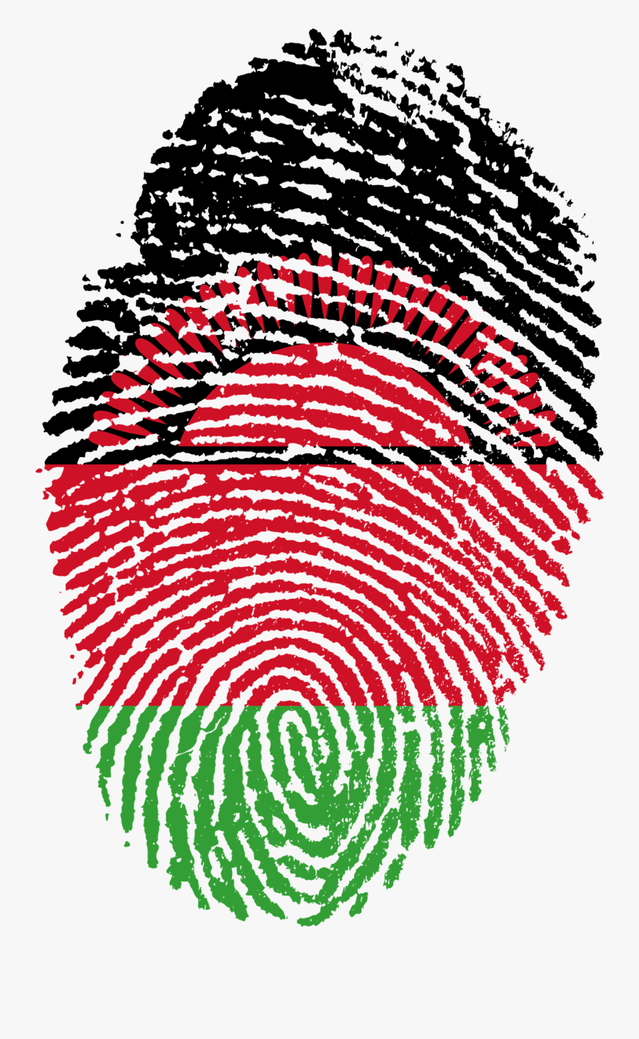 Malawi Flag Fingerprint, Transparent Clipart