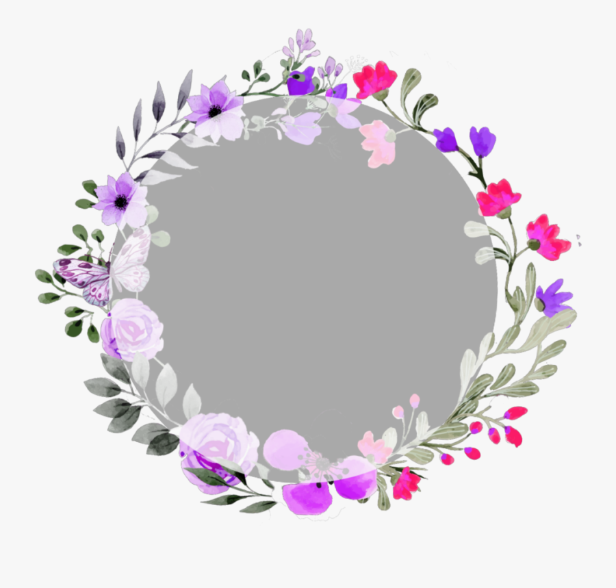 #crown #flower #flowers #circle #ftestickers - Purple Flower Circle Png, Transparent Clipart