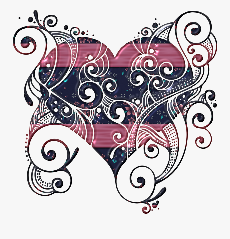Heart Shape Sweetheart Flowers Romantic Free Picture - Decorative Or Ornamental Art, Transparent Clipart