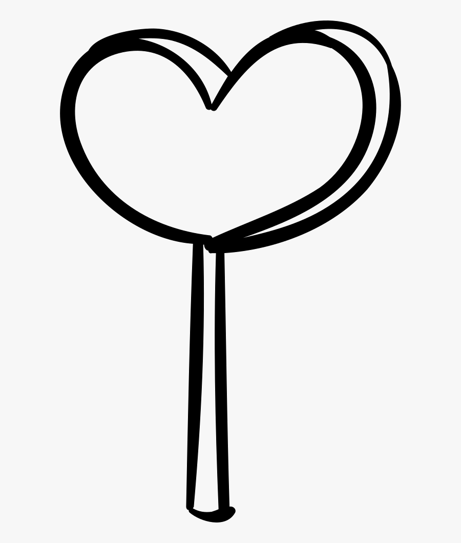 Heart Shaped Lollipop - Black And White Heart Lollipops, Transparent Clipart