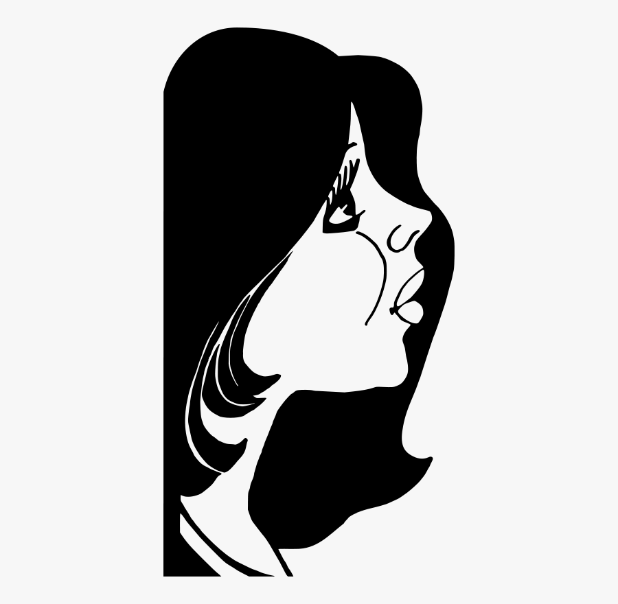 Transparent Ac Clipart - Little Girl Profile Cartoon, Transparent Clipart